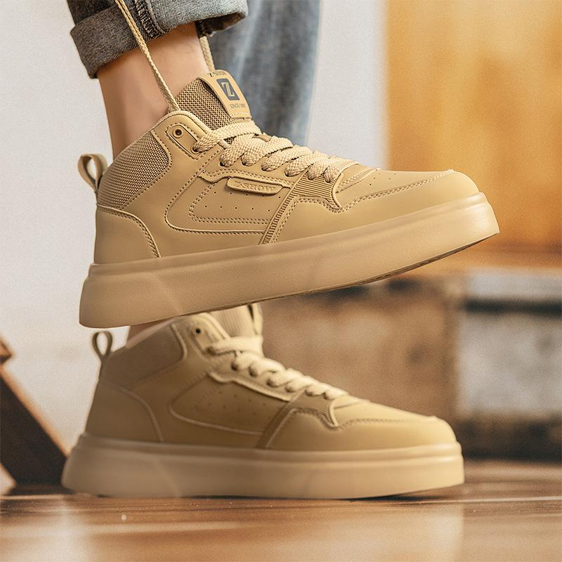 Autumn High-Top Retro Hong Kong Style Light Fashion Sports Breathable Heightening High-End Board Shoes