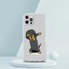 15 14 13 12 Mini 11 Pro Max XS X XR 7 8 Plus Clear Shockproof Silicone TPU Case for iPhone with Dachshund Sausage Dog Design