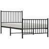 Metal Bed Frame with Headboard and Footboard Black 90x190 cm