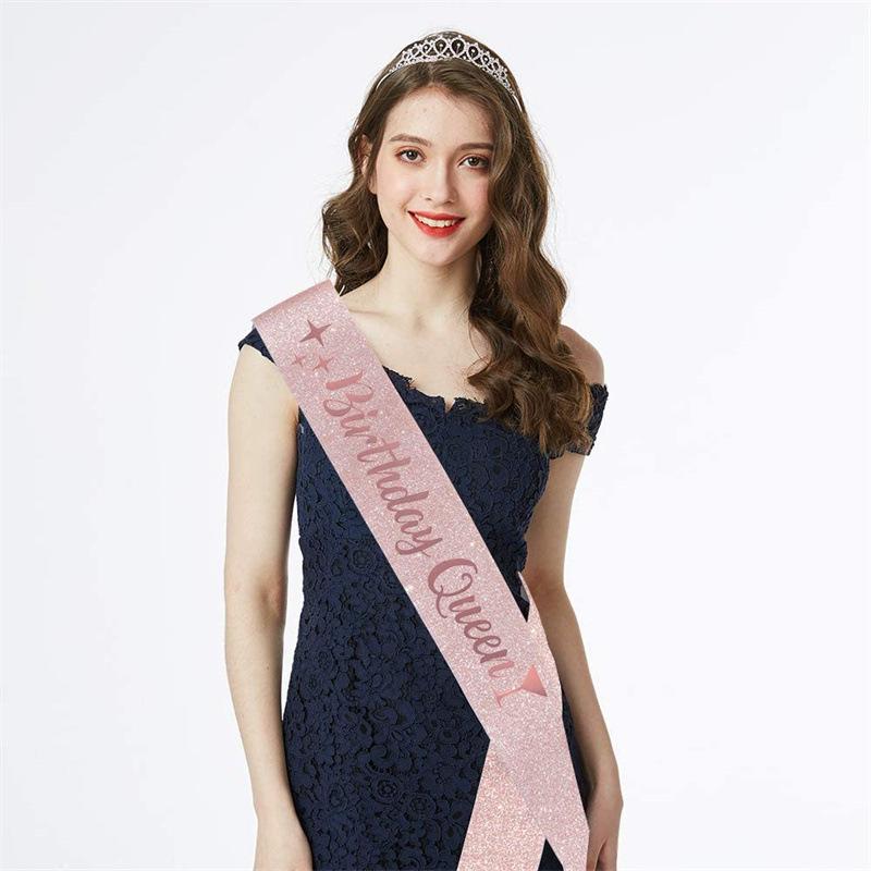 Fascia di compleanno Tiara Corona Set per donne Ragazze Dolce Compleanno Festa Decorazione Favore Regalo