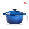 5 Liters of Blue Enamel Cast Iron Cooking Pot