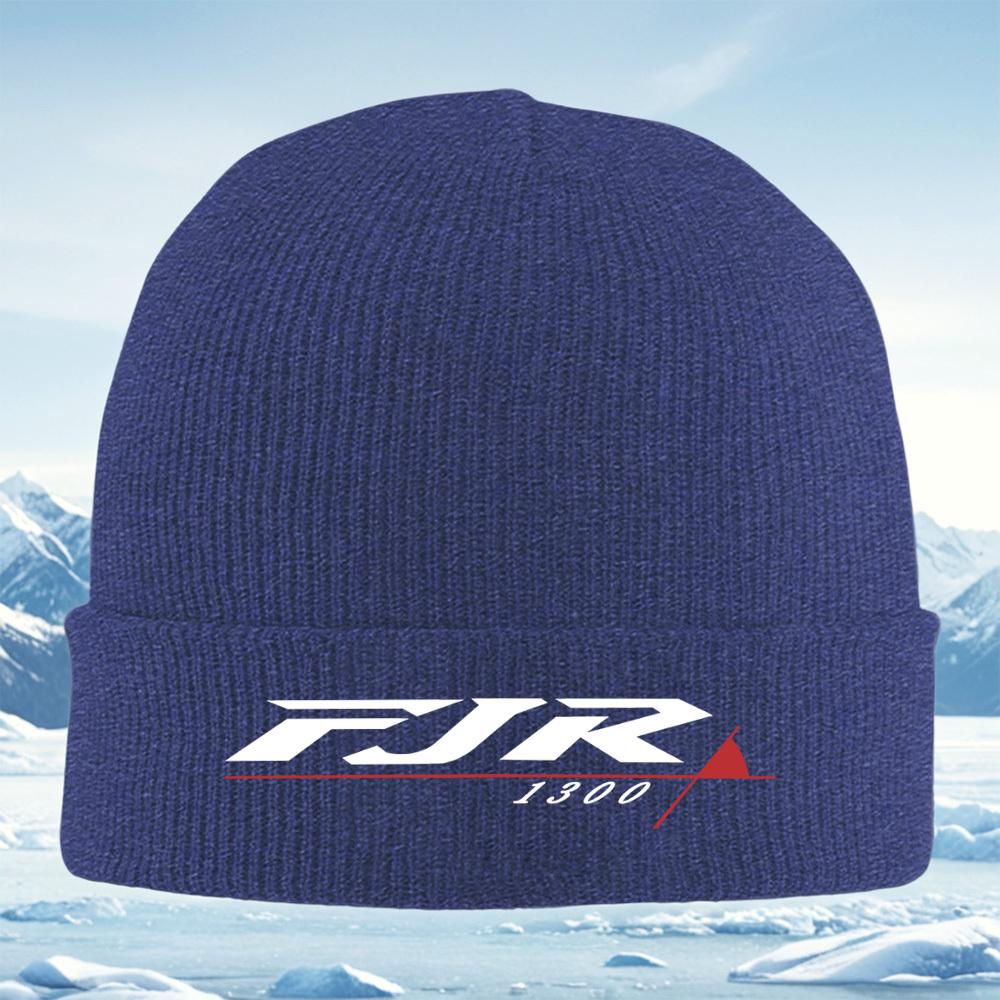 White FJR logo 1300 design red bar black background Men Women Unisex Knitted Hat Beanie Pullover Cap Winter Thermal Warm Christm