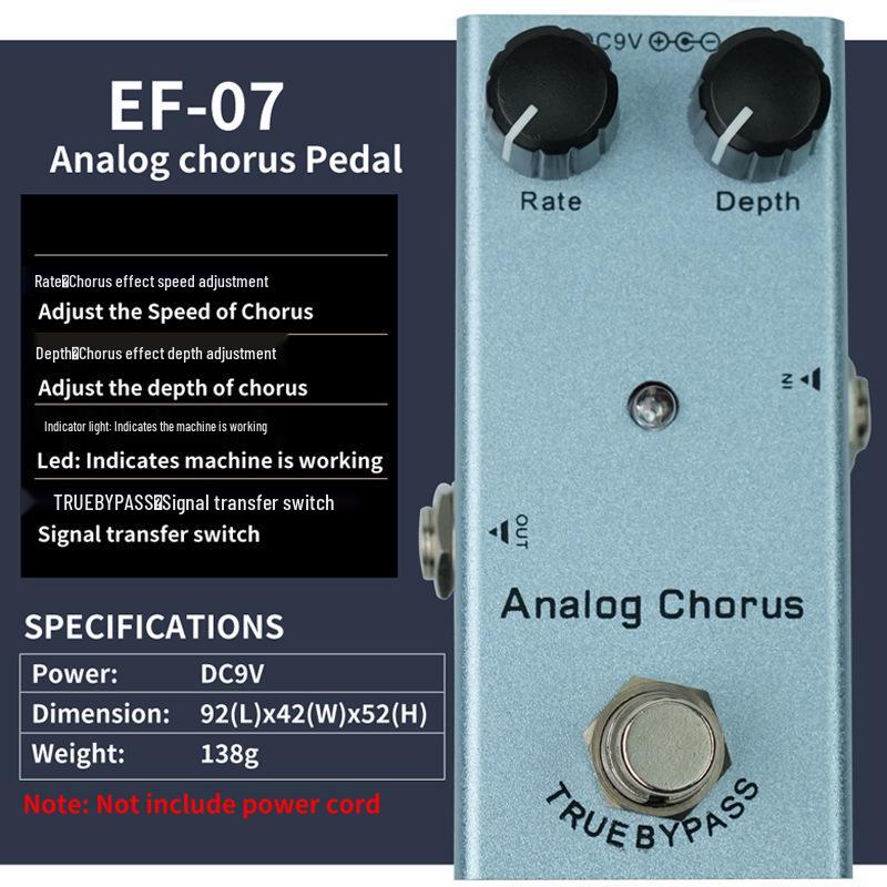 Guitar Effects Pedal Electric Multifunctional Reverb Chorus Delay Metal Stompbox