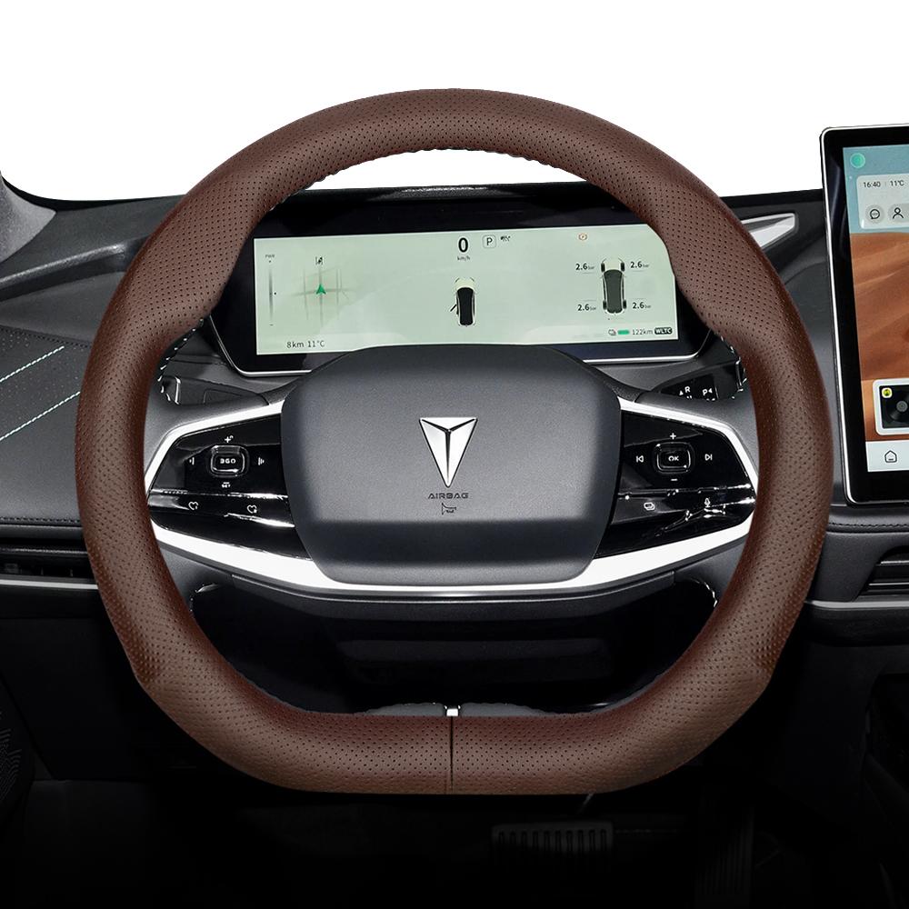 Suitable for Gwm Deepal Perforated Leather Steering Wheel Cover, Ultra-Thin and Breathable, Suitable for S05 S07 Sl03 L07 G318 S09 E07 