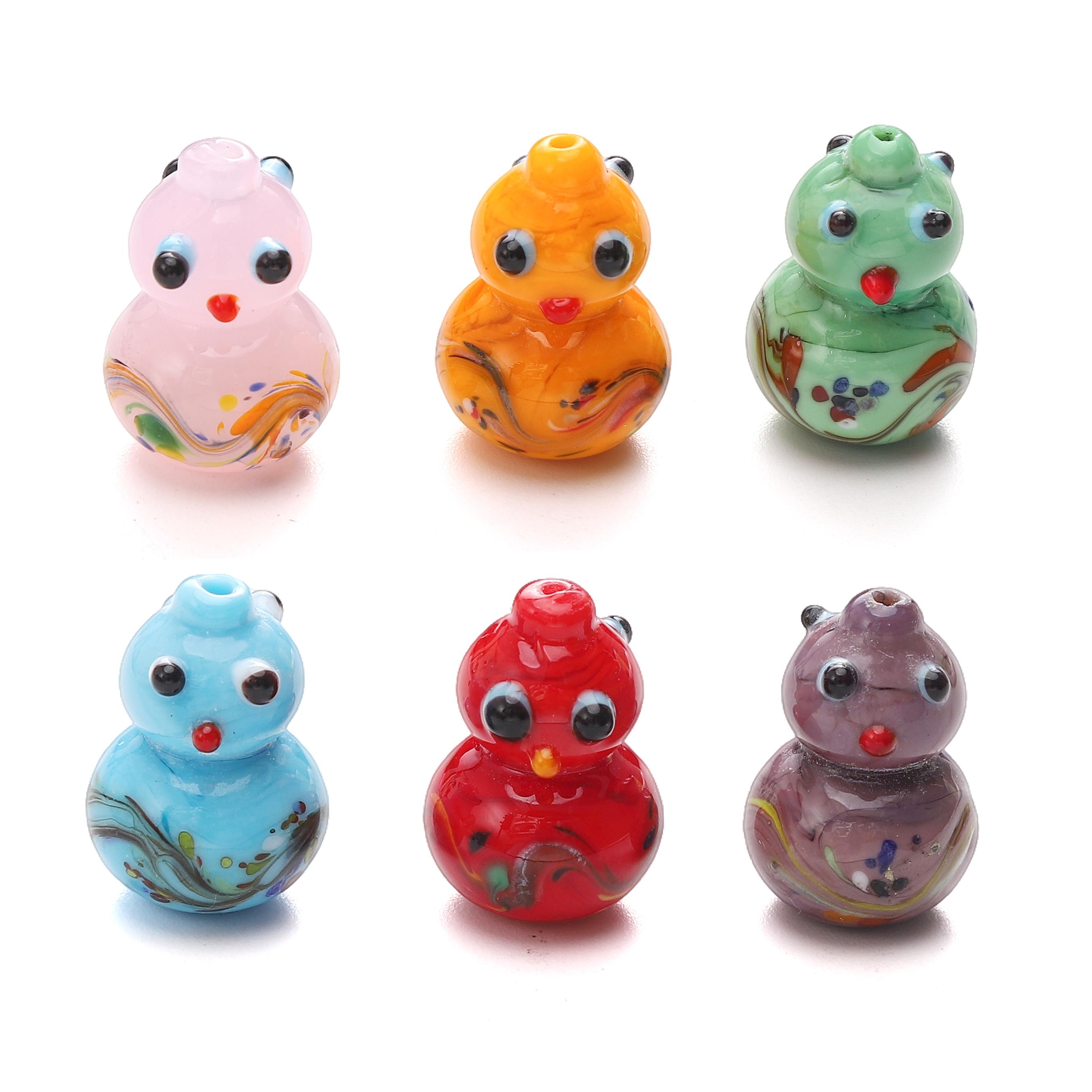 

15x21mm Hand Drawn Colorful Phoenix Tail Gourd Interval Scattered Beads Glass Bead For DIY Bracelets Necklaces Jewelry Making білий