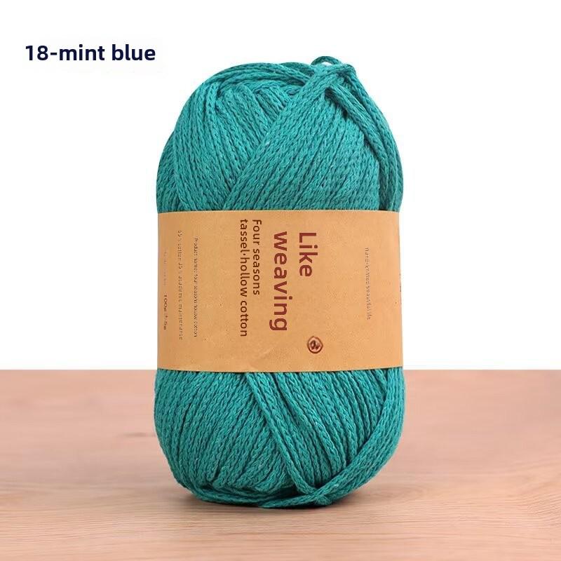 Round 2mm Cotton-Linen Yarn for DIY Crochet Bags & Hats
