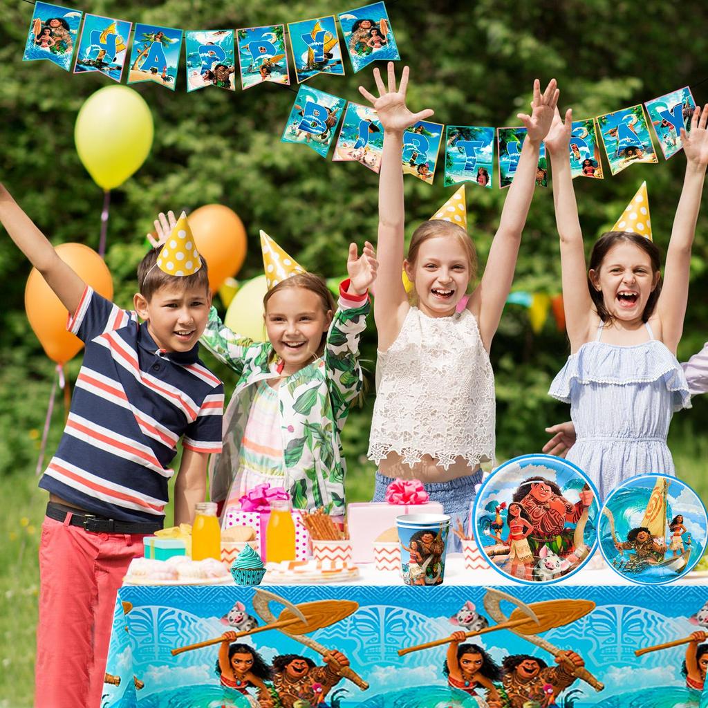 86pcs Cartoon Party Tableware Set, Cartoon Birthday Party Decorations Tableware Packs Includ Cartoon Banners Tablecloth Plates Cups Napkins etc