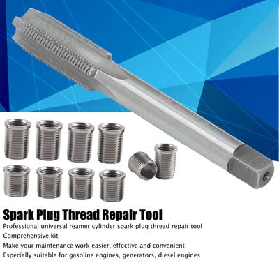 Zündkerzengewinde Reparaturwerkzeug M10x1.0 + M12x1.0 Gewindeschneider Auto Zubehör Hardware-Kit Gewindereparatur Gewindeschneider Werkzeug Gewindereparatur Werkzeug