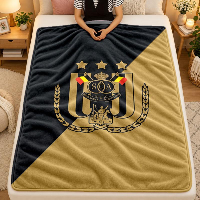 Flannel BlanketAnderlecht FC Warm Soft Throw Blanket for Indoor Sofa Bed Living Room Use