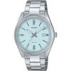 Casio MTP-1302DA-2A2V Analog Quartz Men's Watch Silver Metal Band Ice Blue Textured Dial