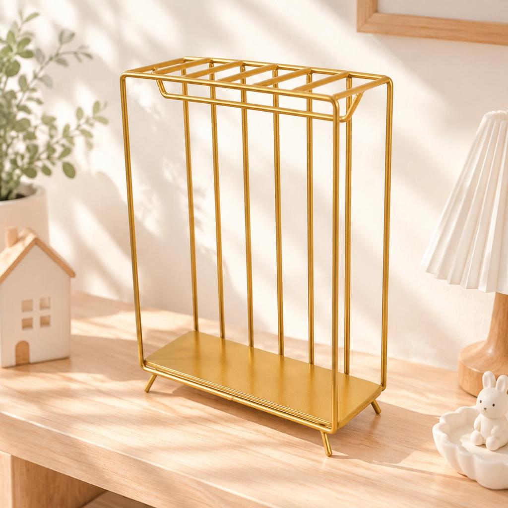 Miniature Painted Metal Wardrobe Rack Open Frame Dollhouse Garment Freestanding
