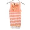 Made In Italy Border Pattern No Sleeve Knit XS Salmon Pink Women Used