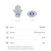 MODIAN CZ Blue Eye Emaille Palm Ohrstecker 925 Sterling Silber Funkelnde Hand der Fatima Ohrring für Frauen Edlen Schmuck