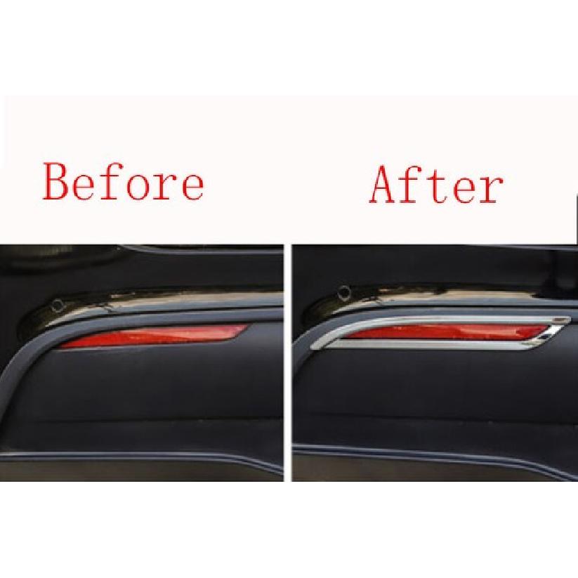 2pc Chrome ABS Interior Rear Fog Light Lamp Cover Trim For Tesla Model Y 2020-21