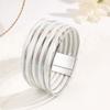 Metal Tube Decoration Chunky Bracelet Wide Band Multilayer Bracelet  Men's Accessory