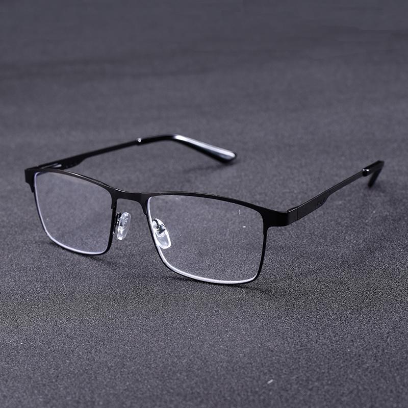 Alloy Business Reading Glasses For Men Blue Light Blocking Computer Lenses Retro Hyperopia Prescription Eyeglasses +100