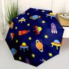 1pc Space-themed decor Automatic Folding Umbrella - 8-Rib Iron Frame, Windproof, Portable Sunshade with Plastic Handle for Travel & Outdoor