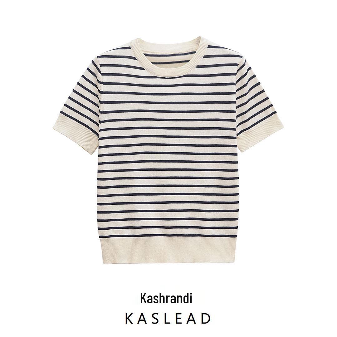 

Spring 2025 Women s Striped Knit Sweater - European & American Style Small