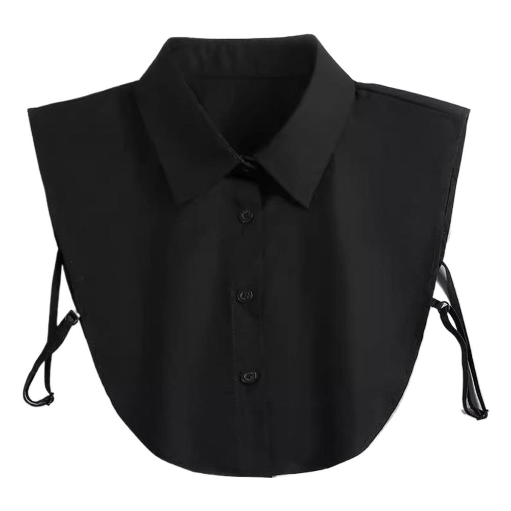 Fake Collar Detachable Collar for Women Girls Shirts Dickey Half False Blouse Dickey Tops Solid Color False Collar White/Black