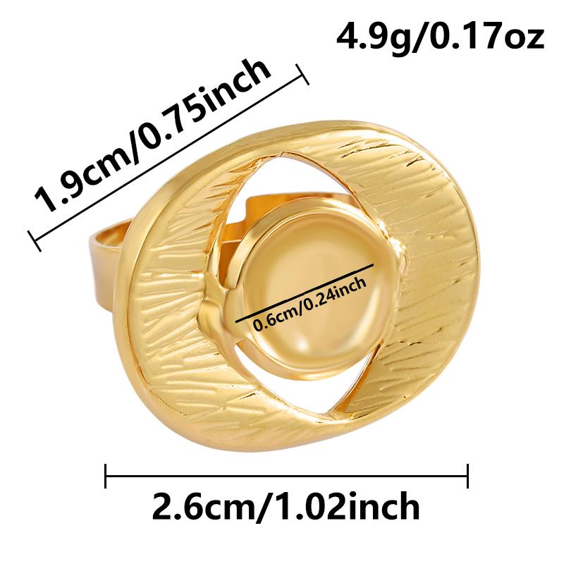 1/5 Stück Echtvergoldeter Cabochon-Ring Rund Oval Leere Tablettbasis Edelstahlringe Für Damen Herren Handgefertigte Emaille-Accessoires