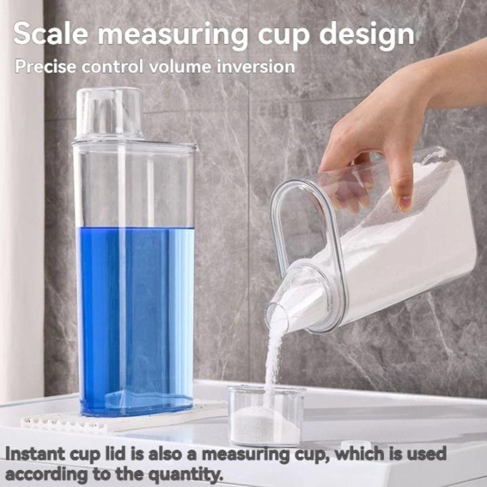 Airtight Washing Powder Storage Box Large Capacity with Measuring Cup Laundry Detergent Dispenser Transparent