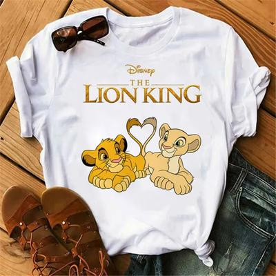 MINISO Hakuna Matata Disney Simba Lion King TShirt for Woman Kawaii Tees Funny Harajuku Simba Unisex Tshirt Female Clothes