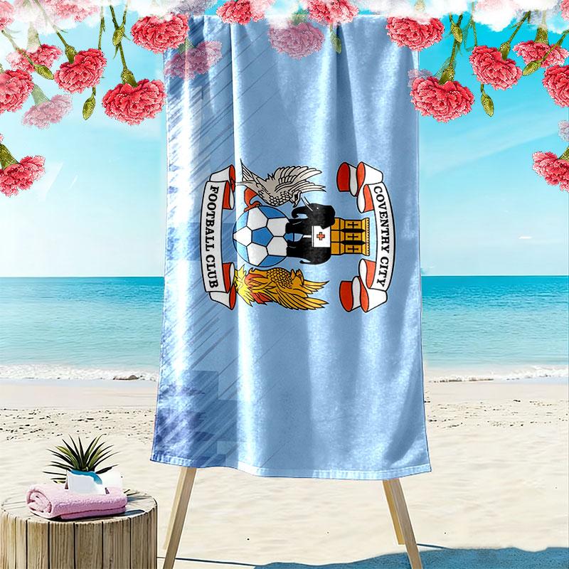 Coventry City Print Beach Towel, Large Soft Quick Dry Towel for Beach Camping Swimming