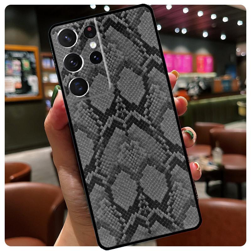Snake Skin Silicone Case For Samsung Galaxy S23 S22 Ultra S21 S20 FE S8 S9 S10 Plus Note 20 Ultra Cover
