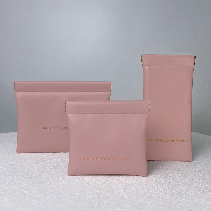 Automatic Closing Makeup Organizer Storage Bag Mini Lipstick Blush Portable Travel PU Leather Makeup Brush Tools Sunglasses Glasses Case Bag