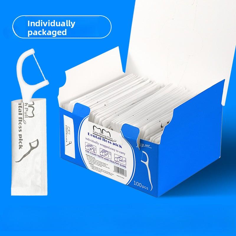 

100 шт. в индивидуальной упаковке, изогнутые крючки, ультратонкие зубочистки с зубной нитью Boxed 100 pcs