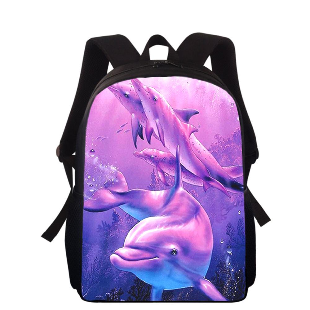 Dolphin Animal 16" 3D Print Kids Backpack Primary School Bags for Boys Girls Back Pack Students School Book Bags