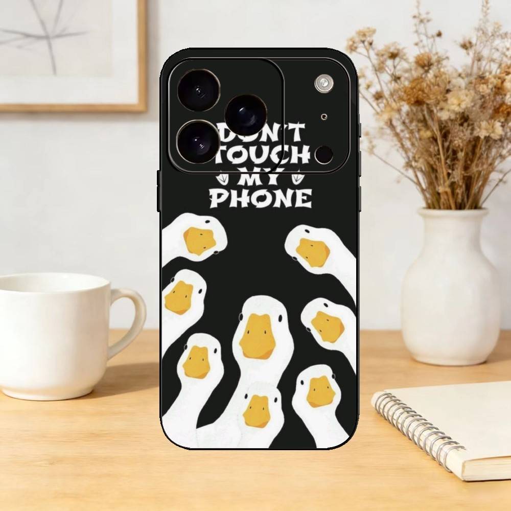 Dont Touch My Phone Phone Case Silicone black Soft For IPhone 17,16,15,14,13,12,11,SE,Plus Pro Max
