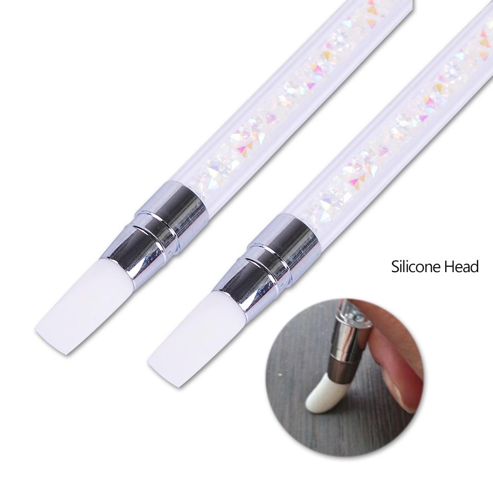 1PC Nail Art Silicone Pen Double Oblique Mouth Conical Pointed Double Head Nail Pattern DIY Nail Art Tool