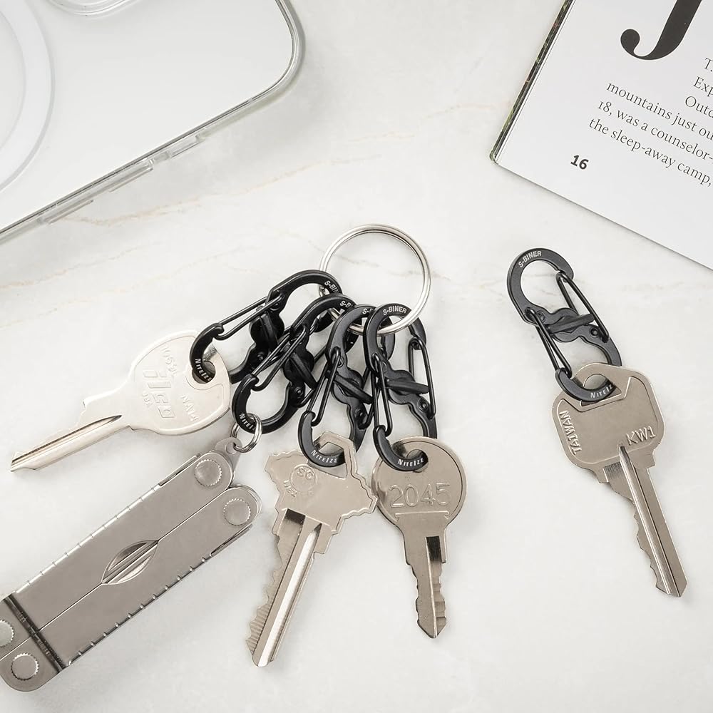 Nite Ize S-Biner Micro Lock Black 5-Pack Durable Carabiner Clips for Outdoor Use