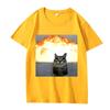 Explosion Cat Meme Graphic T-shirt, Unisex Cotton Summer Casual Funny T-shirts