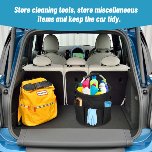 Clyfanesy Bucket Tool Bag, Tool Storage Case, Foldable, Large Capacity, Tool Bucket with Multifunctional Pockets, Garden Tool Storage, Yard Work Tool