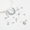 6Pcs/Set Elegant Imitation Pearl Brooch Women Trend Sun Moon Love Heart Cross Pendant Pin Clothes DIY Jewelry Accessory