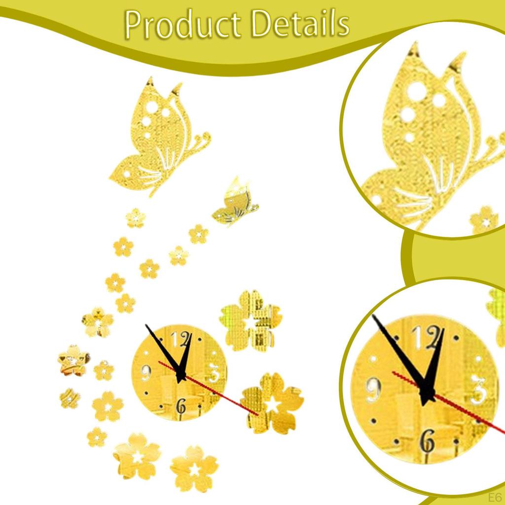 Aesthetic And Silent Wall Clock to Assemble with Acrylic Stickers for Artistic Modern