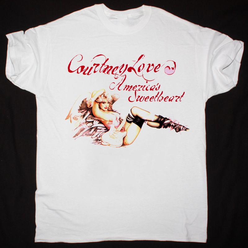 Кортни Лав Американская sweetheart Короткий рукав Белый Унисекс Все Размеры T012 Унисекс Футболка XXXXL