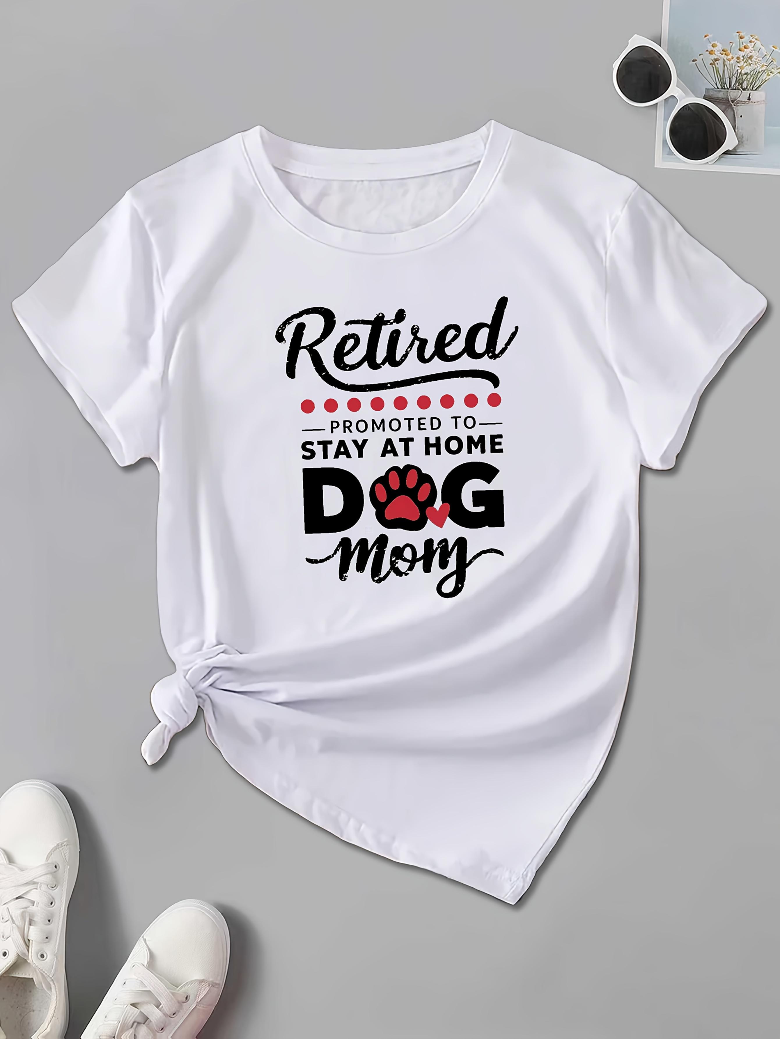 

RETIRED DOG MOM WoUnisex Sports Sleeve Harajuku Short Sleeve Casual WoUnisex Tshirt Clothing Street Tops Tees Aesthetic Clothes S
