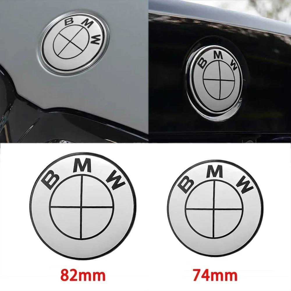 7 New BMW Badge Logo Front and Rear Logos 82mm 74mm 4 68mm Wheel Covers+46mm Steering Stickers Complete Car Badge Kit.