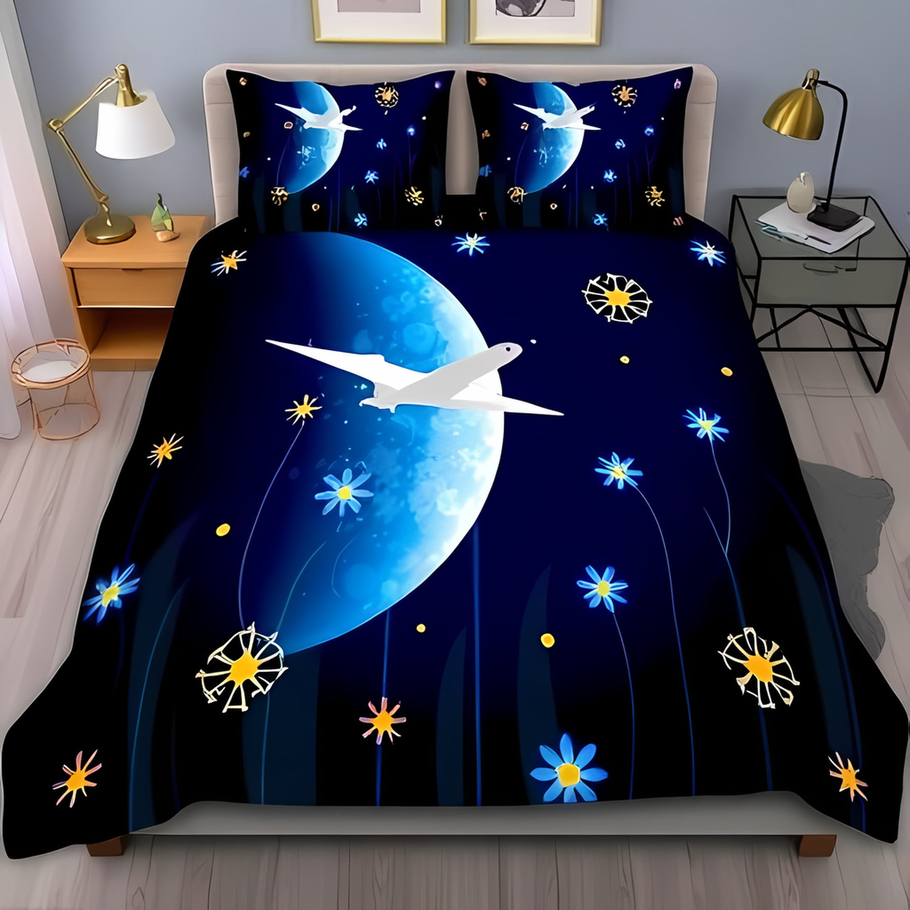 

Comforter Vintage Airplane Adventure Nostalgia In Purple Orange Sky Suitable Children Kids And Adults Warm Soft Breathable Comforter (quilt)-EU Single(135*200cm)3pcs