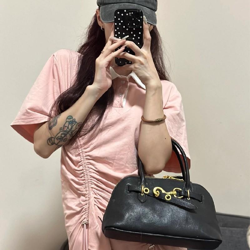 Miu Miao's Cowhide Shell Bag 25 Portable Single-shoulder Cross-shoulder Female All-matching 21cm Bowling