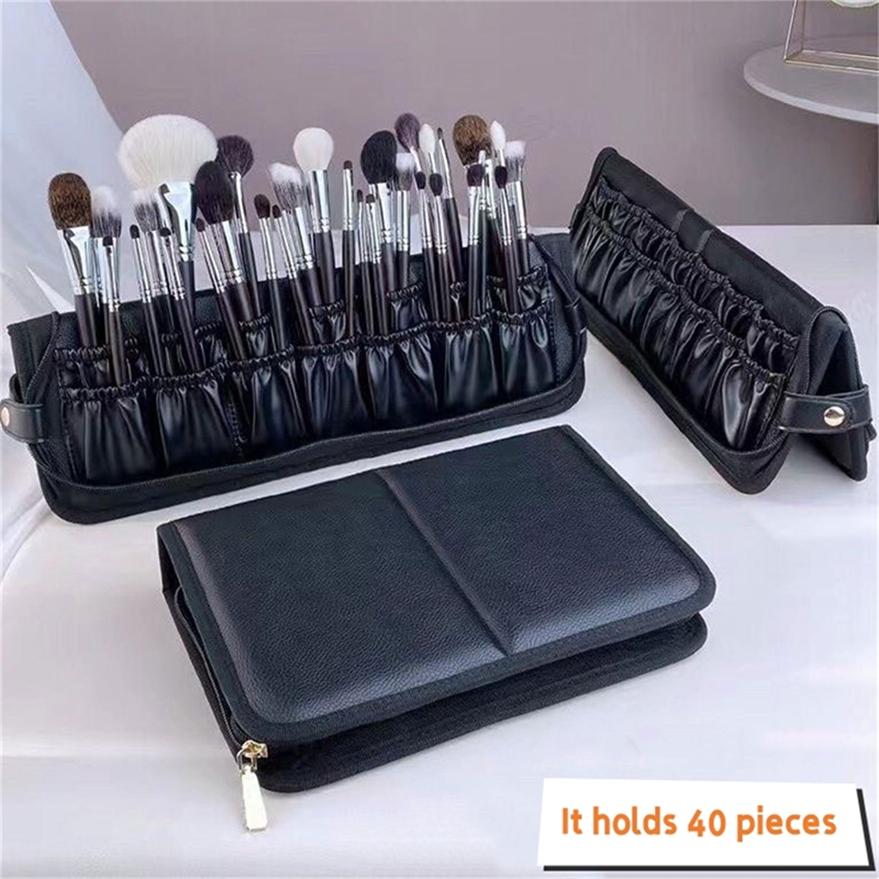 Zipper Large Capacity Folding Cosmetic Brush Storage Bag