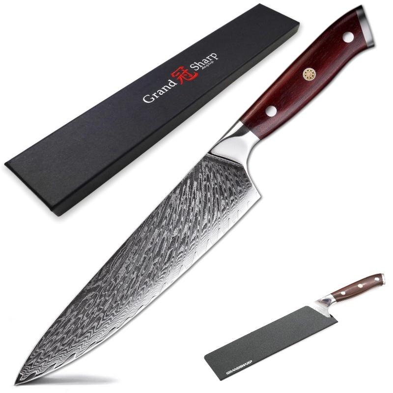 7.5'' Damascus Kitchen Knife 67 Layers VG10 Japanese Damascus Knives High Carbon Kitchen Chef Knife