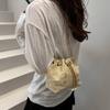 This year's popular fashion drawstring chain bag Korean version ins trendy foreign style shoulder messenger bag niche bucket bag