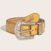 Western Rivet Studded Belt for Women with Beaded Trim Cowgirl Belt for Jeans Pants Girl  Belt Decorative Waistband