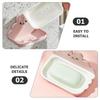 2 Pcs Cartoon Rabbit Soap Dish Draining Holder Pink White Wall Mount Bathroom Kitchen Non slip Smooth Edge Storage Tray