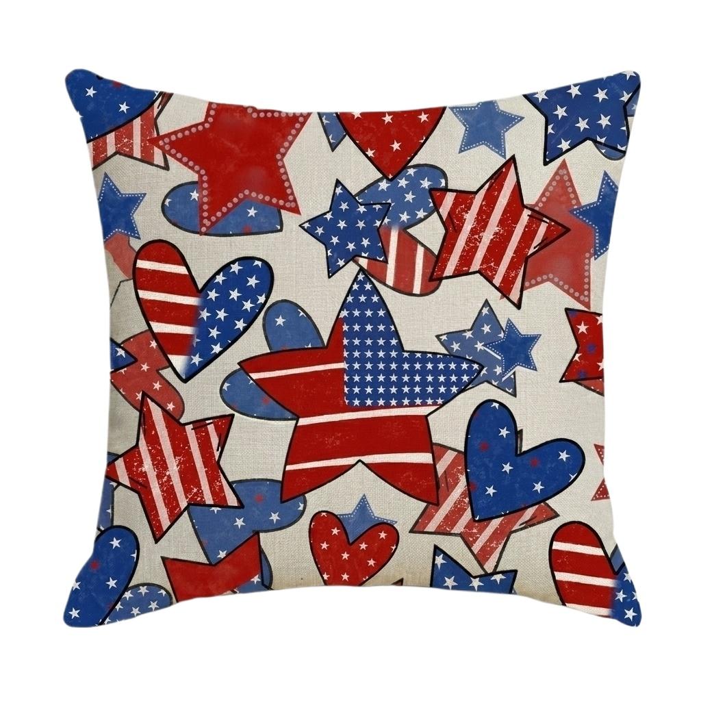 

Square Decorative Throw Pillow Cover with Oh My Stars Lettering and Heart Star Print for Sofa Bed Chair One Size
