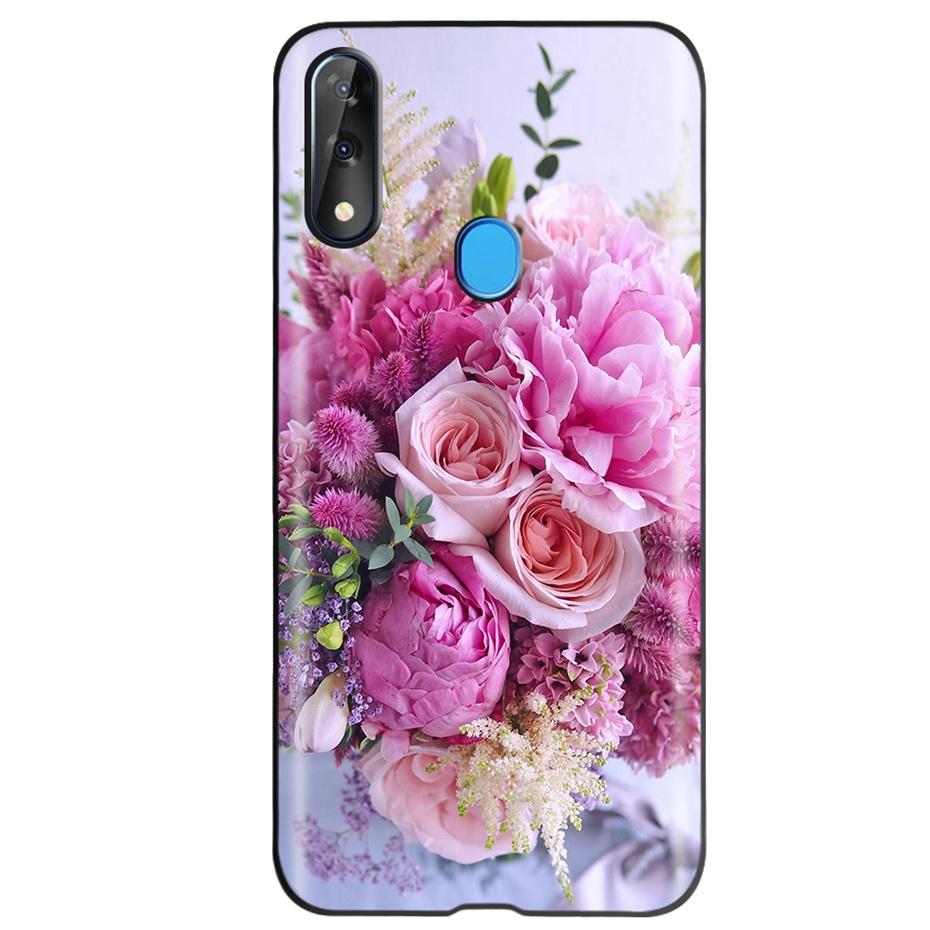 Etui do ZTE Blade V10 Modny Wzór Kwiatowy Serce Etui na Telefon do ZTE Blade V10 Vita V 10 Czarne Silikonowe Miękkie TPU Zderzak
